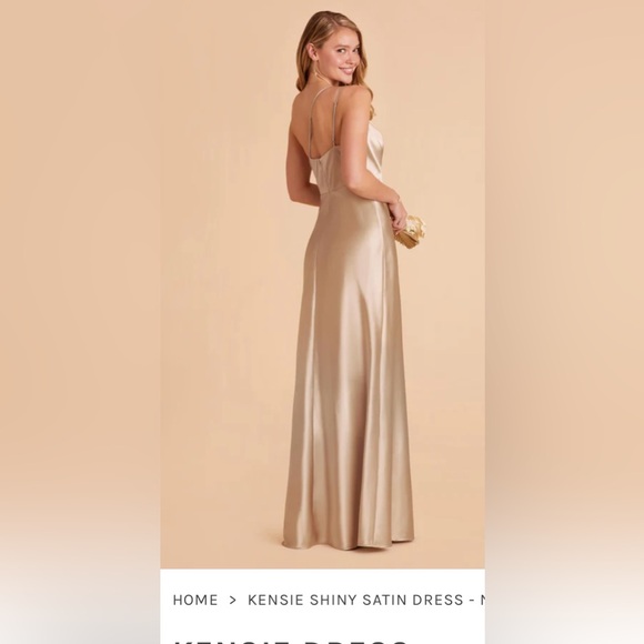 KENSIE DRESS
BIRDY GREY
SHINY SATIN NEUTRAL CHAMPAGNE - Picture 2 of 6